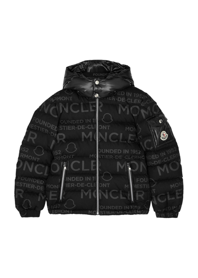Moncler Kids Orans Printed Quilted Cotton Jacket (8-10 Years) In Black