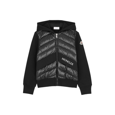 Moncler Kids Hooded Quilted Shell And Cotton Jacket (8-10 Years) In Black