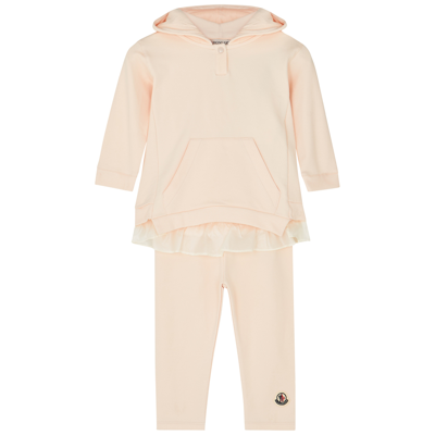 Moncler Kids Pink Cotton-blend Set (9 Months-3 Years) In Neutral