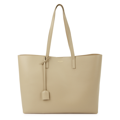 Saint Laurent East West Almond Grained Leather Tote, Tote Bag, Beige