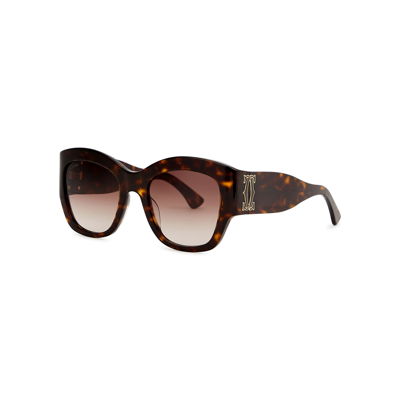 Cartier Signature C De  Tortoiseshell Oversized Sunglasses In Black