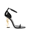 Saint Laurent Opyum Sandals In Patent Leather With A Gold-toned Heel In Black