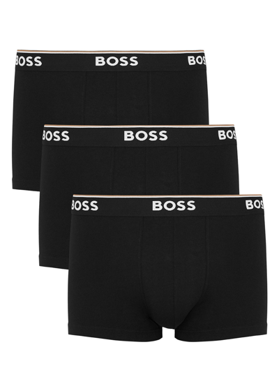 Hugo Boss Stretch-cotton Boxer Trunks In Black