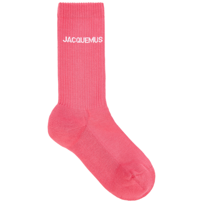 Jacquemus Les Chaussettes Logo Cotton-blend Socks In Pink