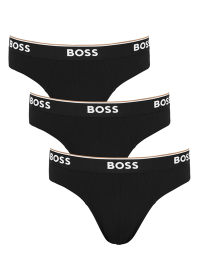 Hugo Boss Boss Power Stretch-cotton Briefs In Black