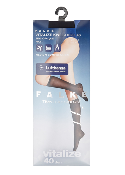 Falke Vitalize 40 Denier Knee-high Socks In Dark Blue