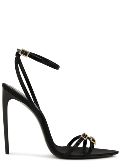 Saint Laurent Cassie 110 Satin Sandals In Black