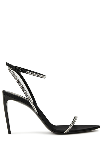 Saint Laurent Georgia 90 Crystal-embellished Sandals In Black