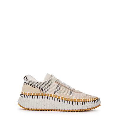 Chloé Nama Panelled Recycled Mesh Trainers, Trainers, Multicoloured In Purple