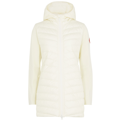 Canada Goose Hybridge Hooded Wool And Shell Jacket In Cream