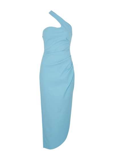 Misha Women's Lumière Delancey Asymmetric One-shoulder Midi-dress In Aegean Blue
