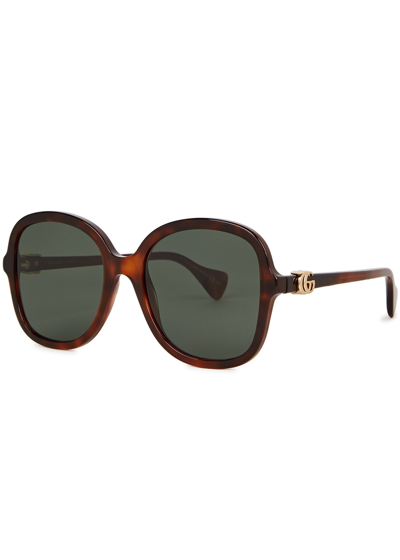 Gucci Injection Oversized Sunglasses, Sunglasses, Brown, Oversized In Black