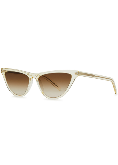 Saint Laurent Cat-eye Sunglasses, Sunglasses, Cat-eye, Brown In Transparent