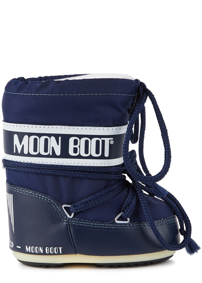 Moon Boot Kids Icon Mini Padded Nylon Snow Boots In Blue