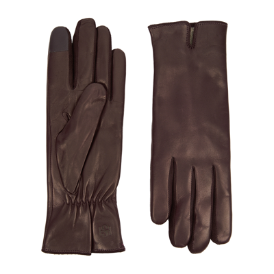 Handsome Stockholm Essentials Leather Gloves In Burgundy