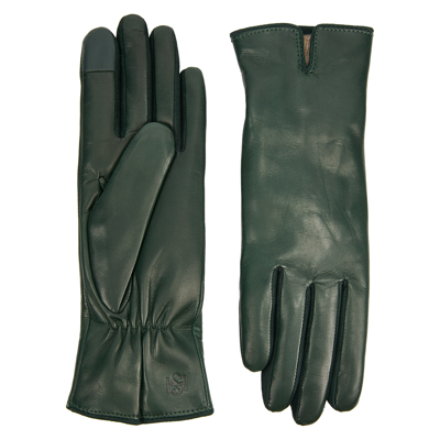 Handsome Stockholm Essentials Leather Gloves In Dark Green