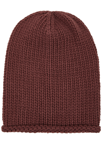 Inverni Slouchy Cashmere Beanie In Burgundy