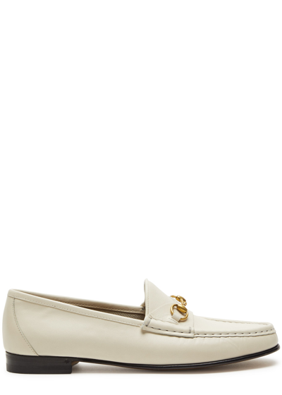 Gucci Horsebit Leather Loafers In White