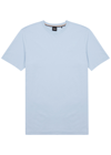 Hugo Boss Logo-print Cotton T-shirt In Light Blue