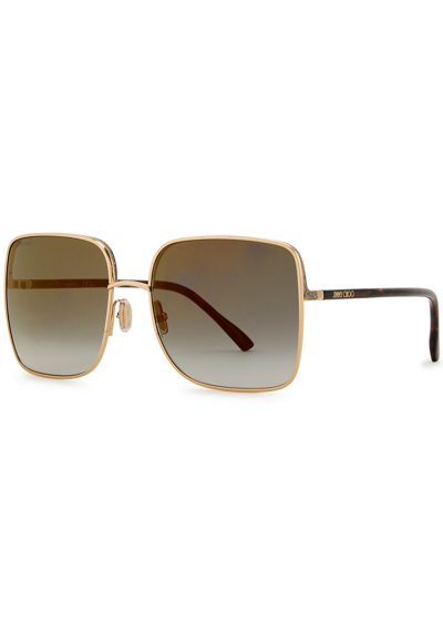 Jimmy Choo Aliana Oversized Square-frame Sunglasses, Sunglasses, Brown