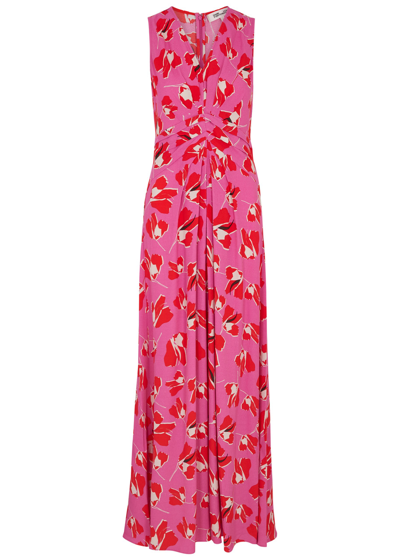 Diane Von Furstenberg Ace Floral-print Crepe Maxi Dress In Pink