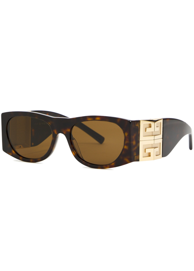 Givenchy 4g Rectangle-frame Sunglasses, Sunglasses, Brown, Wide Arms