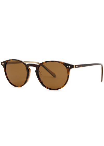 Oliver Peoples Riley Sun Round-frame Sunglasses, Sunglasses, Polarised In Brown