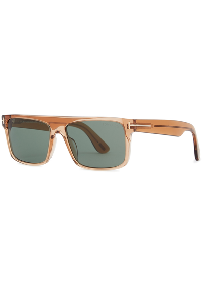 Tom Ford Philippe Square D-frame Sunglasses, Sunglasses, Brown, Male In Neutral