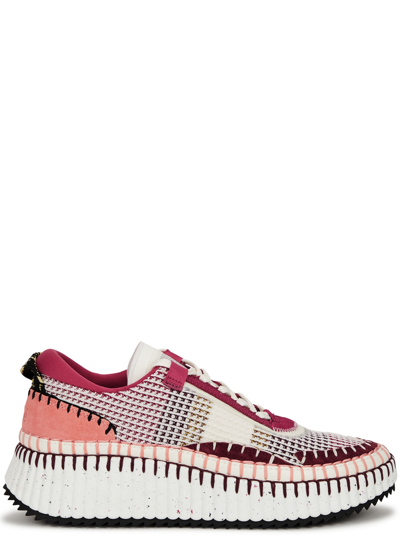 Chloé Nama Low-top Sneakers In Dark Ruby