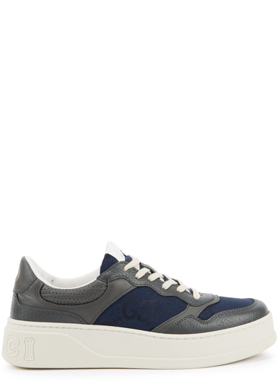 Gucci Interlocking G Leather Sneakers In Black