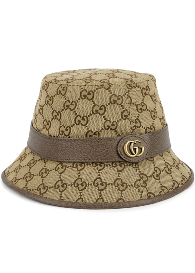 Gucci Gg Monogram Canvas Bucket Hat, Beige, Bucket Hat, Canvas In Neutral