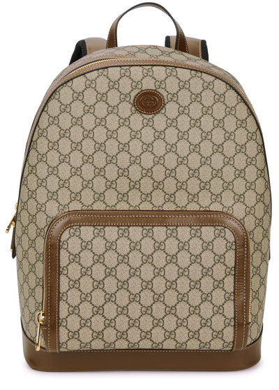 Gucci Gg Supreme Monogrammed Backpack In Burgundy