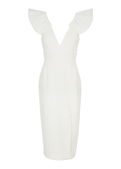 Rebecca Vallance Bom Ami Ruffle-detail Mini Dress In Ivory