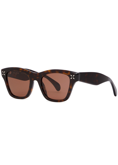 Alaïa Wayfarer Style Sunglasses, Sunglasses, 100% Uv Protection In Brown