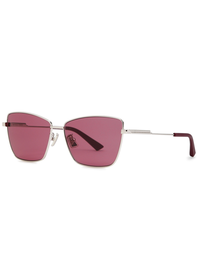 Bottega Veneta Cat-eye Sunglasses, Sunglasses, Metal, Cat-eye In Metallic