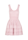 Alaïa Short Dress In Shiny Pink Crinoline In Light Pink