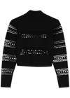 Alaïa Vienne Laser Cutout Mock-neck Top In Black