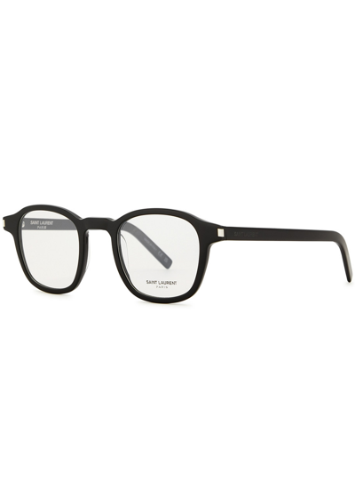 Saint Laurent Round-frame Optical Glasses, Glasses, Black, Round Frame In Blue
