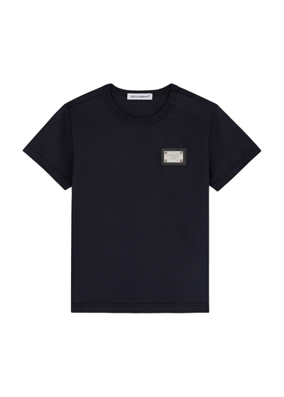 Dolce & Gabbana Kids Logo Cotton T-shirt In Black