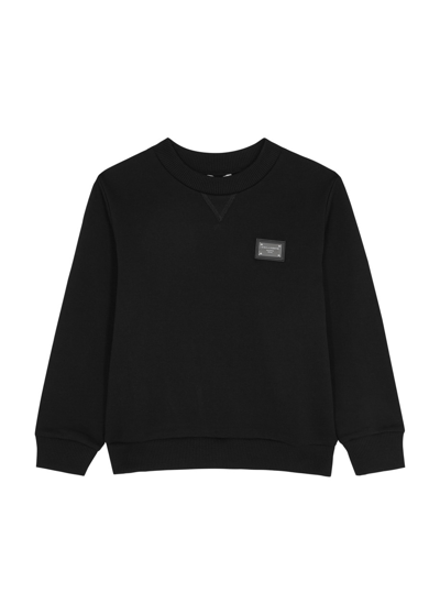 Dolce & Gabbana Kids Logo Cotton Sweatshirt (3-6 Years) In Black