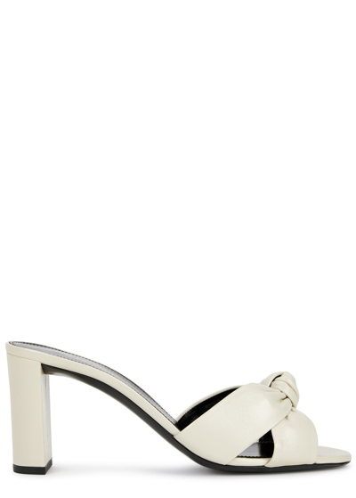 Saint Laurent Bianca 75 Leather Mules In White