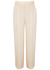 Vince High-rise Wide-leg Pants In Cream