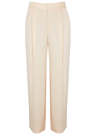 Vince High-rise Wide-leg Pants In Brown