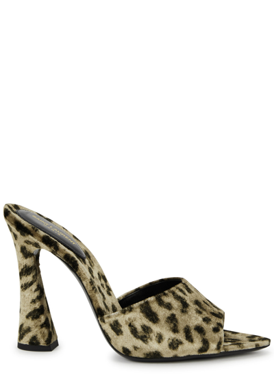 Saint Laurent 105 Leopard-print Velvet Mules