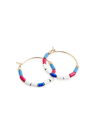 Isabel Marant Bead-embellished Hoop Earrings In Blue
