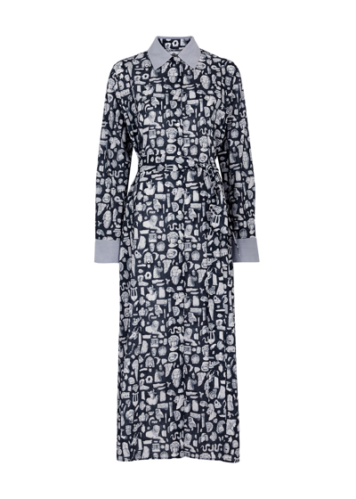 Evi Grintela Valerie Graphic-print Dress In Black And White