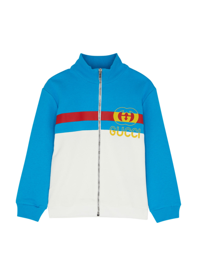 Gucci Kids Logo Cotton Track Jacket (4-10 Years) In Multi