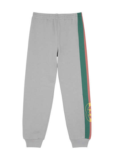 Gucci Kids Logo Cotton Sweatpants (4-10 Years) In Green