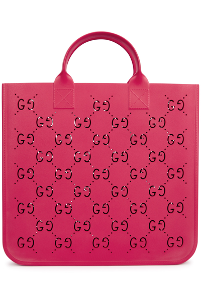 Gucci Kids Gg Rubber Tote In Pink