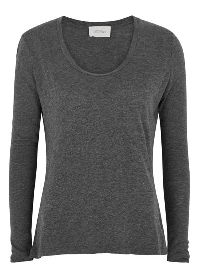 American Vintage Jacksonville Slubbed Cotton-blend Top In Charcoal